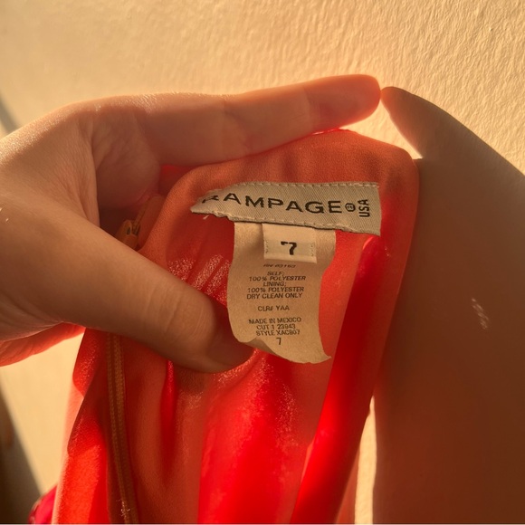 Vintage Orange-Pink Ombré Fitted Maxi Dress - Picture 11 of 12